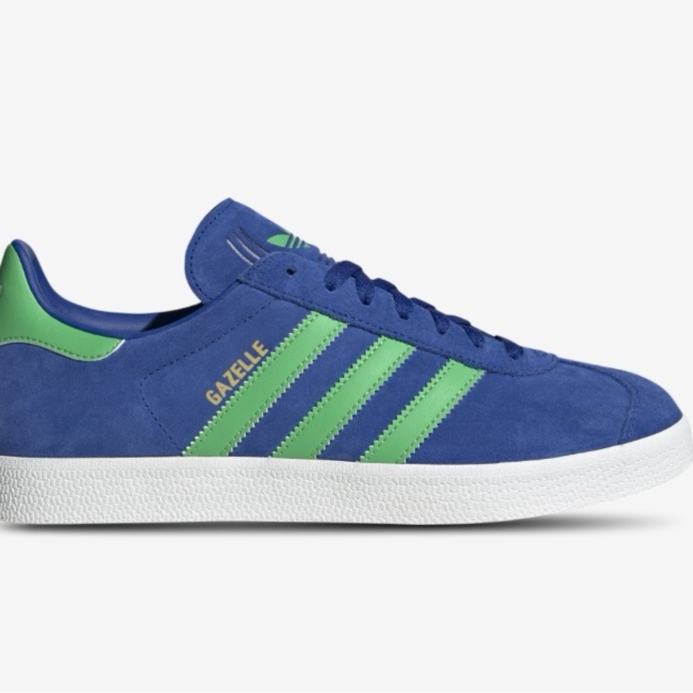 Adidas Gazelle Men's Royal Blue and Lime Sneakers